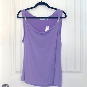 Lavender Cowl Neck Sleeveless Top